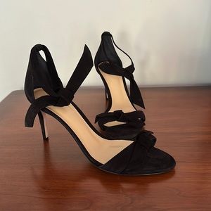 Alexandre Birman Clarita black suede ankle tie sandals size 40.